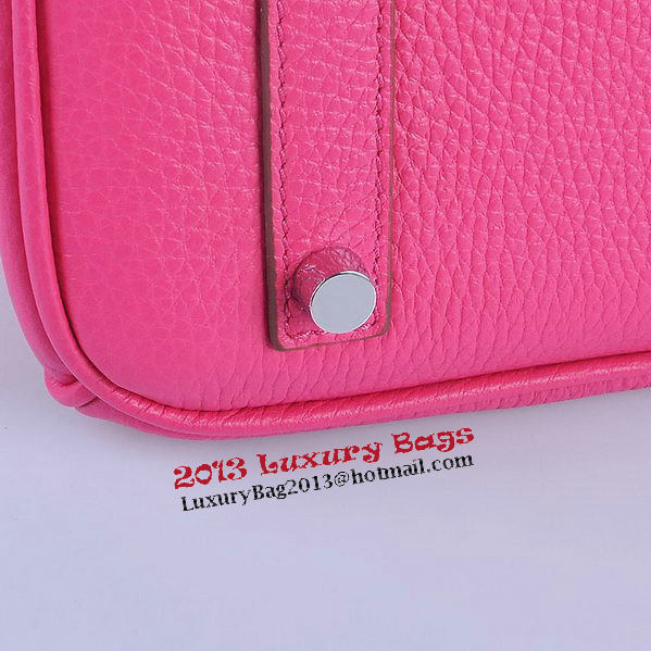 Hermes Birkin 30CM Tote Bags Light Rosy Grainy Leather Silver Hermes Birkin 30CM Tote Bags Light Rosy Grainy Leather Silver