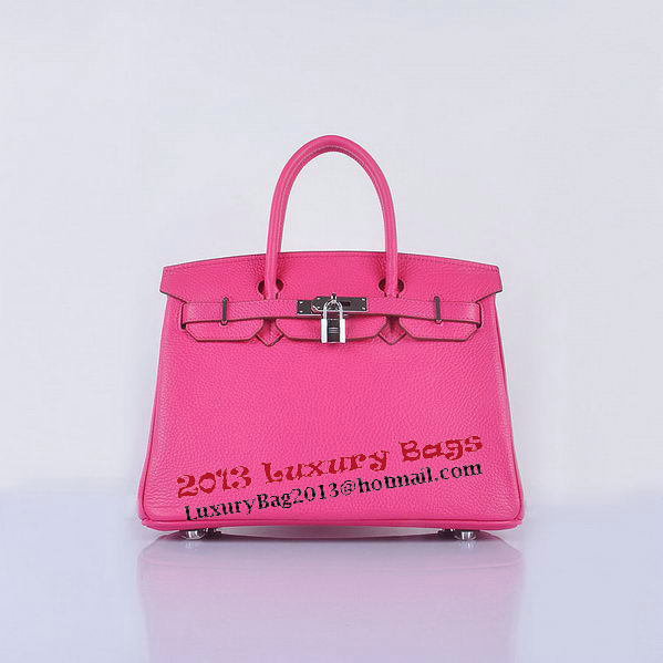 Hermes Birkin 30CM Tote Bags Light Rosy Grainy Leather Silver Hermes Birkin 30CM Tote Bags Light Rosy Grainy Leather Silver