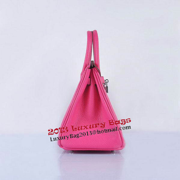 Hermes Birkin 30CM Tote Bags Light Rosy Grainy Leather Silver Hermes Birkin 30CM Tote Bags Light Rosy Grainy Leather Silver