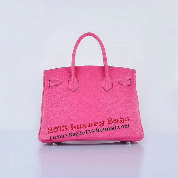Hermes Birkin 30CM Tote Bags Light Rosy Grainy Leather Silver Hermes Birkin 30CM Tote Bags Light Rosy Grainy Leather Silver