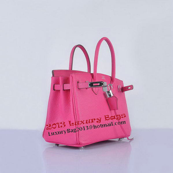 Hermes Birkin 30CM Tote Bags Light Rosy Grainy Leather Silver Hermes Birkin 30CM Tote Bags Light Rosy Grainy Leather Silver