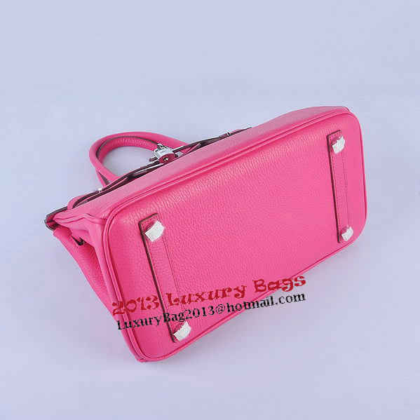 Hermes Birkin 30CM Tote Bags Light Rosy Grainy Leather Silver Hermes Birkin 30CM Tote Bags Light Rosy Grainy Leather Silver