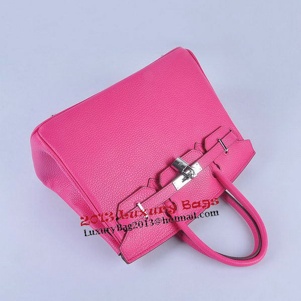 Hermes Birkin 30CM Tote Bags Light Rosy Grainy Leather Silver Hermes Birkin 30CM Tote Bags Light Rosy Grainy Leather Silver