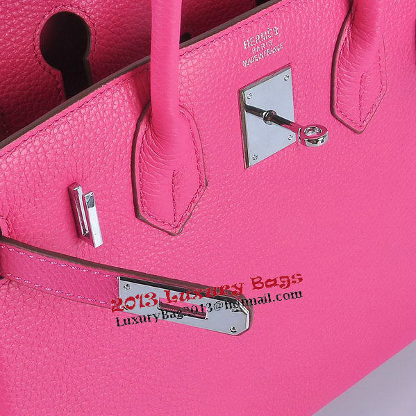 Hermes Birkin 30CM Tote Bags Light Rosy Grainy Leather Silver Hermes Birkin 30CM Tote Bags Light Rosy Grainy Leather Silver