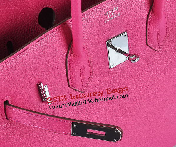 Hermes Birkin 35CM Tote Bag Rosy Grainy Leather Silver Hermes Birkin 35CM Tote Bag Rosy Grainy Leather Silver