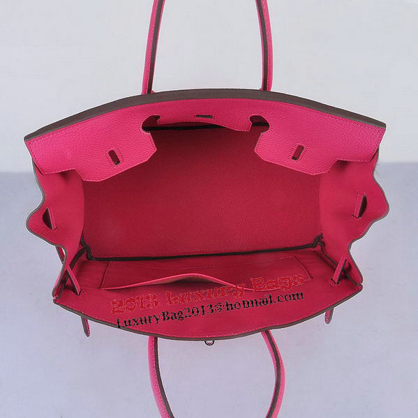 Hermes Birkin 35CM Tote Bag Rosy Grainy Leather Silver Hermes Birkin 35CM Tote Bag Rosy Grainy Leather Silver
