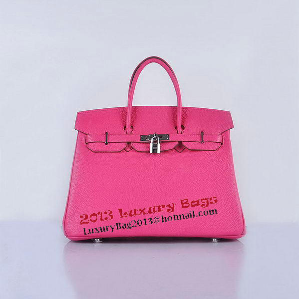Hermes Birkin 35CM Tote Bag Rosy Grainy Leather Silver Hermes Birkin 35CM Tote Bag Rosy Grainy Leather Silver