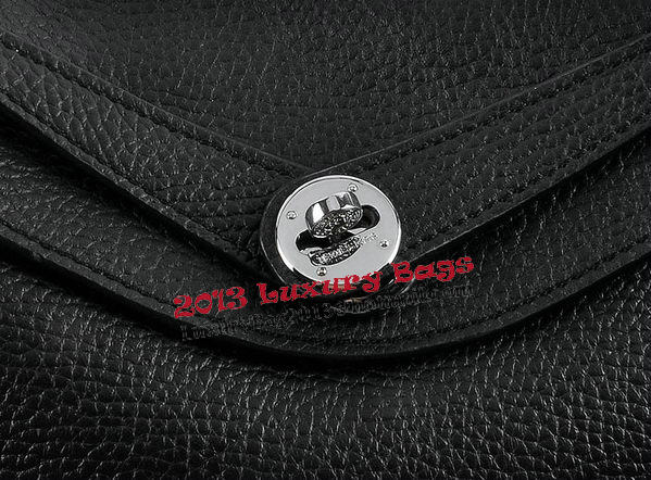 Hermes Lindy 30CM Grainy Leather Shoulder Bag H6207 Black Hermes Lindy 30CM Grainy Leather Shoulder Bag H6207 Black
