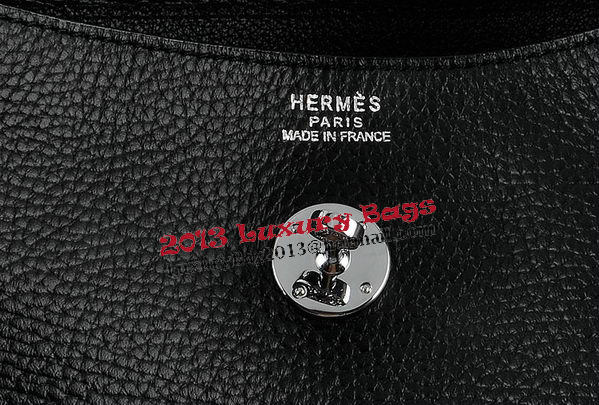 Hermes Lindy 30CM Grainy Leather Shoulder Bag H6207 Black Hermes Lindy 30CM Grainy Leather Shoulder Bag H6207 Black