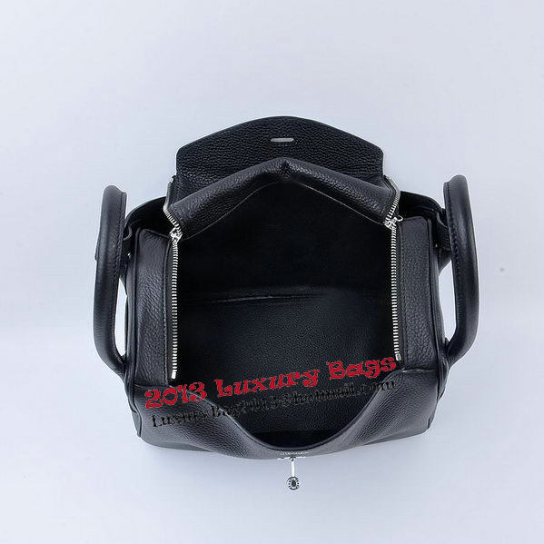 Hermes Lindy 30CM Grainy Leather Shoulder Bag H6207 Black Hermes Lindy 30CM Grainy Leather Shoulder Bag H6207 Black