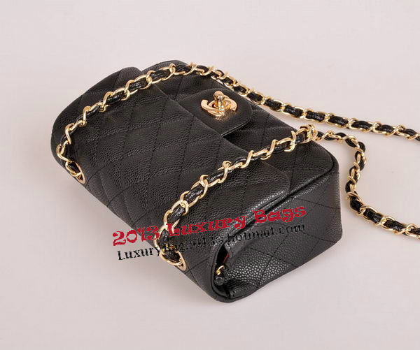 Chanel mini Classic Flap Bag Black Cannage Pattern 1117 Gold Chanel mini Classic Flap Bag Black Cannage Pattern 1117 Gold