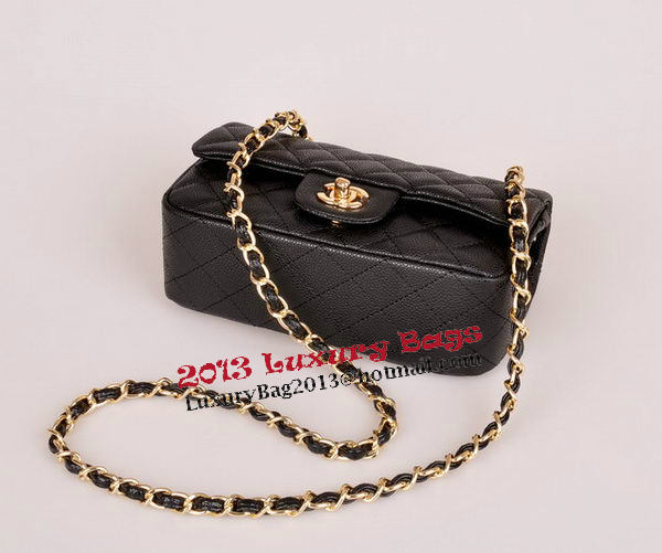 Chanel mini Classic Flap Bag Black Cannage Pattern 1117 Gold Chanel mini Classic Flap Bag Black Cannage Pattern 1117 Gold