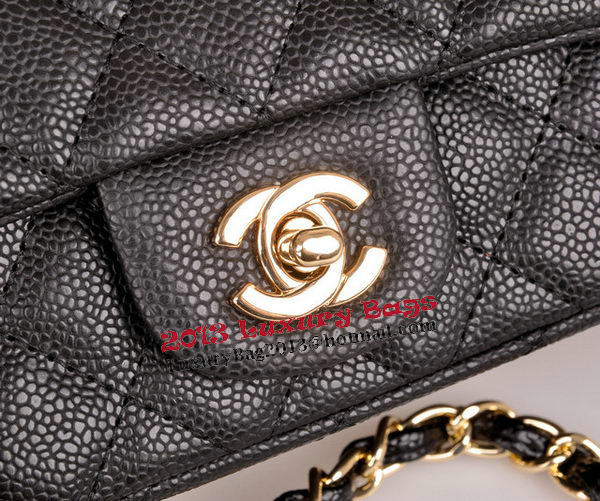 Chanel mini Classic Flap Bag Black Cannage Pattern 1117 Gold Chanel mini Classic Flap Bag Black Cannage Pattern 1117 Gold