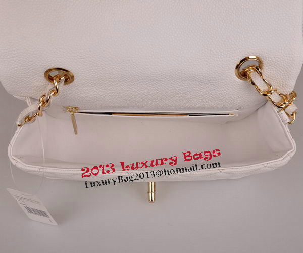 Chanel mini Classic Flap Bag White Cannage Pattern 1117 Gold