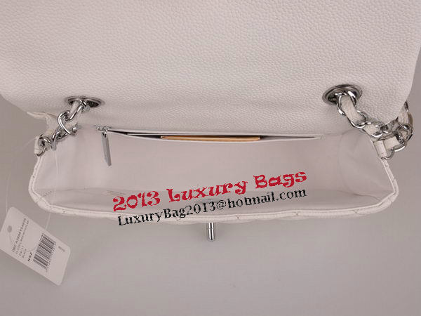 Chanel mini Classic Flap Bag White Cannage Pattern 1117 Silver Chanel mini Classic Flap Bag White Cannage Pattern 1117 Silver