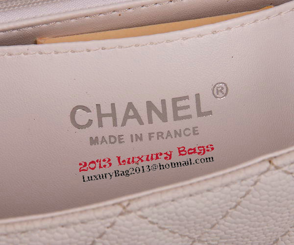 Chanel mini Classic Flap Bag White Cannage Pattern 1117 Silver Chanel mini Classic Flap Bag White Cannage Pattern 1117 Silver