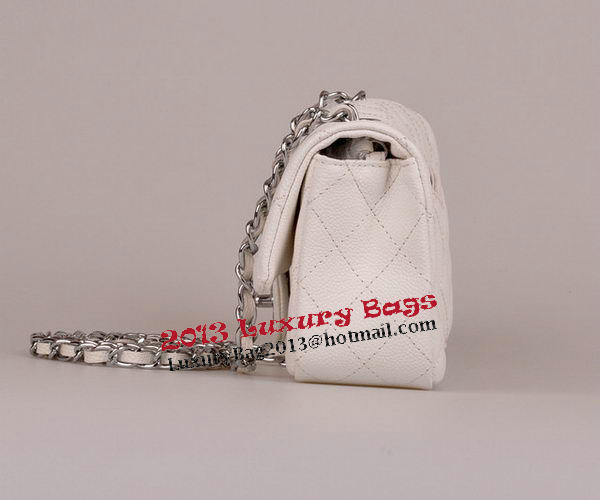 Chanel mini Classic Flap Bag White Cannage Pattern 1117 Silver Chanel mini Classic Flap Bag White Cannage Pattern 1117 Silver