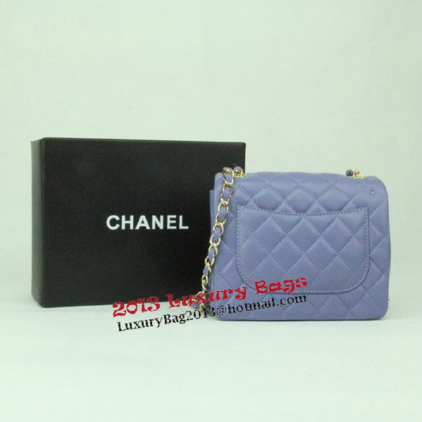 Chanel mini Classic Flap Bag Lavender Leather 1115 Gold Chain Chanel mini Classic Flap Bag Lavender Leather 1115 Gold Chain
