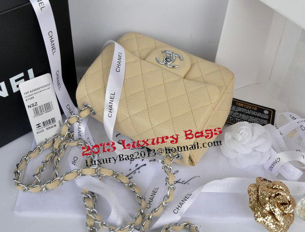 Chanel mini Classic Flap Bag Apricot Cannage Pattern 1115 Silver Chanel mini Classic Flap Bag Apricot Cannage Pattern 1115 Silver
