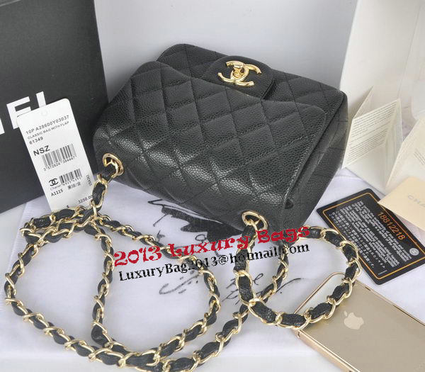 Chanel mini Classic Flap Bag Black Cannage Pattern 1115 Gold Chanel mini Classic Flap Bag Black Cannage Pattern 1115 Gold
