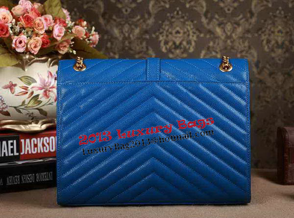 Saint Laurent Classic Monogramme Cannage Pattern Flap Bag Y5480 Blue Saint Laurent Classic Monogramme Cannage Pattern Flap Bag Y5480 Blue