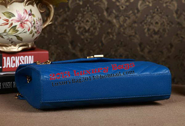 Saint Laurent Classic Monogramme Cannage Pattern Flap Bag Y5480 Blue Saint Laurent Classic Monogramme Cannage Pattern Flap Bag Y5480 Blue