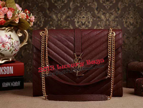 Saint Laurent Classic Monogramme Cannage Pattern Flap Bag Y5480 Burgundy Saint Laurent Classic Monogramme Cannage Pattern Flap Bag Y5480 Burgundy