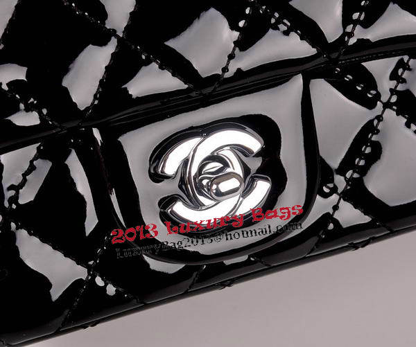Chanel mini Classic Flap Bag Black Patent Leather 1117 Silver Chanel mini Classic Flap Bag Black Patent Leather 1117 Silver