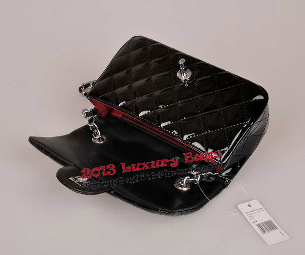 Chanel mini Classic Flap Bag Black Patent Leather 1117 Silver Chanel mini Classic Flap Bag Black Patent Leather 1117 Silver