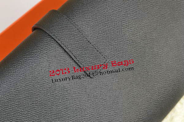 Hermes Jige Clutch Bag Calfskin Leather Black Hermes Jige Clutch Bag Calfskin Leather Black