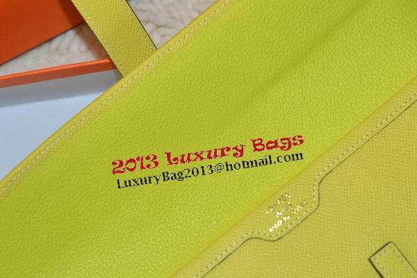 Hermes Jige Clutch Bag Calfskin Leather Lemon Hermes Jige Clutch Bag Calfskin Leather Lemon
