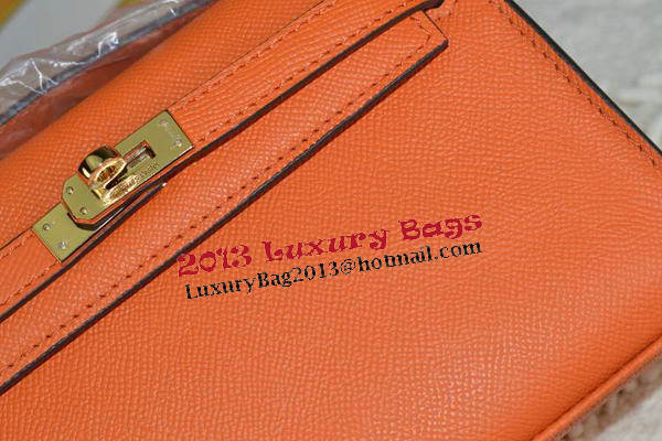 Hermes MINI Kelly 22cm Tote Bag Calfskin Leather Orange Hermes MINI Kelly 22cm Tote Bag Calfskin Leather Orange