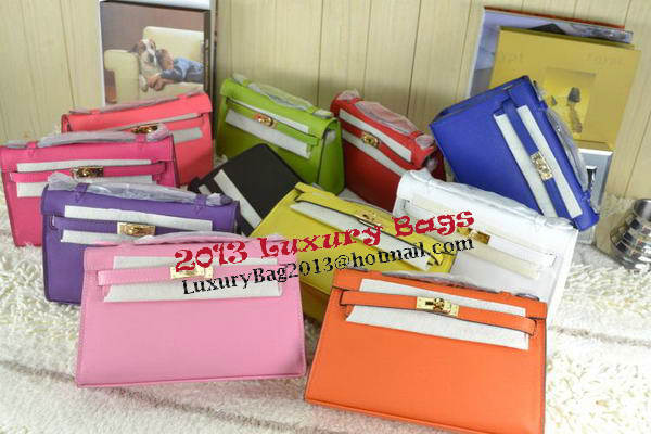 Hermes MINI Kelly 22cm Tote Bag Calfskin Leather Orange Hermes MINI Kelly 22cm Tote Bag Calfskin Leather Orange