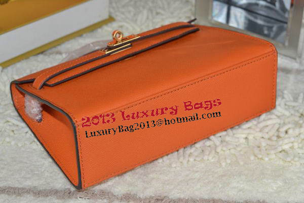Hermes MINI Kelly 22cm Tote Bag Calfskin Leather Orange Hermes MINI Kelly 22cm Tote Bag Calfskin Leather Orange