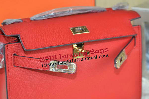 Hermes MINI Kelly 22cm Tote Bag Calfskin Leather Red Hermes MINI Kelly 22cm Tote Bag Calfskin Leather Red