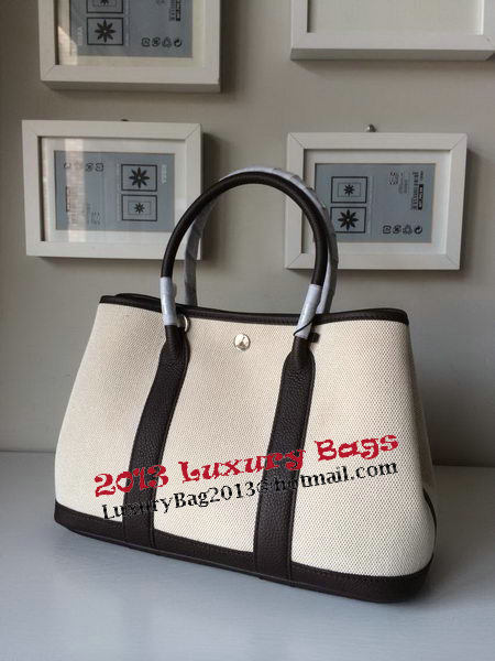 Hermes Garden Party 30CM Bag Canvas Leather H11S Brown Hermes Garden Party 30CM Bag Canvas Leather H11S Brown
