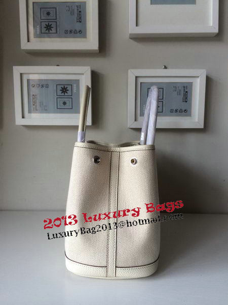 Hermes Garden Party 30CM Bag Canvas Leather H11S OffWhite Hermes Garden Party 30CM Bag Canvas Leather H11S OffWhite