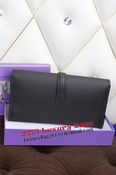 Hermes Jige Clutch Bag Calfskin Leather H258 Black Hermes Jige Clutch Bag Calfskin Leather H258 Black