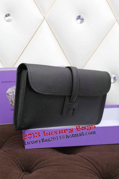 Hermes Jige Clutch Bag Calfskin Leather H258 Black Hermes Jige Clutch Bag Calfskin Leather H258 Black