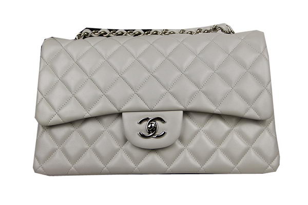 Chanel Classic Flap Bag OffWhite Original Leather CF1113 Silver