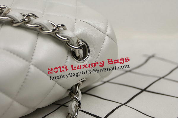 Chanel Classic Flap Bag OffWhite Original Leather CF1113 Silver Chanel Classic Flap Bag OffWhite Original Leather CF1113 Silver