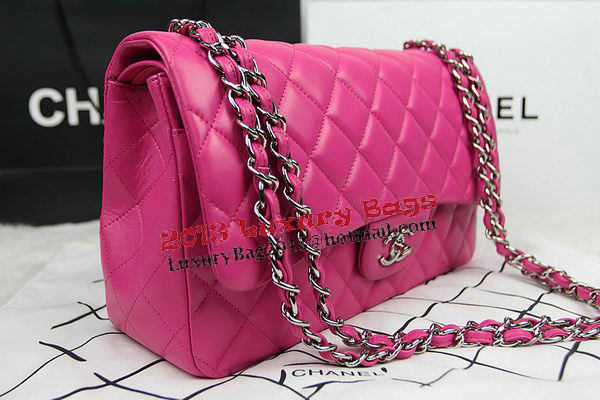 Chanel Classic Flap Bag Rose Original Leather CF1113 Silver Chanel Classic Flap Bag Rose Original Leather CF1113 Silver