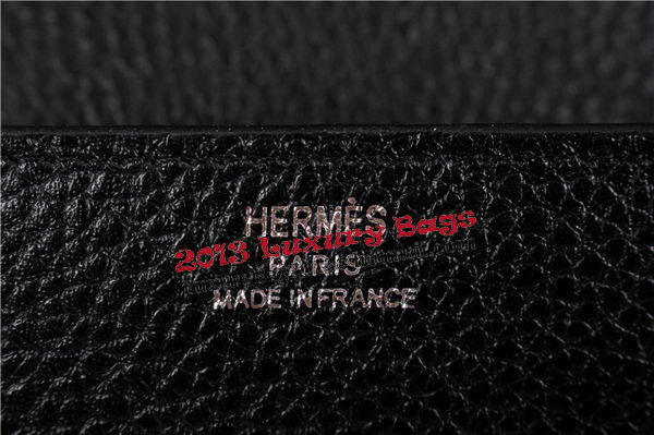 Hermes Jige Clutch Bag Calfskin Leather HQ864 Black Hermes Jige Clutch Bag Calfskin Leather HQ864 Black