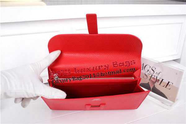 Hermes Jige Clutch Bag Calfskin Leather HQ864 Red Hermes Jige Clutch Bag Calfskin Leather HQ864 Red