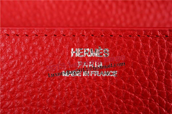 Hermes Jige Clutch Bag Calfskin Leather HQ864 Red Hermes Jige Clutch Bag Calfskin Leather HQ864 Red