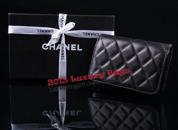 Chanel Matelasse Bi-Fold Wallet Sheepskin Leater A31506 Black Chanel Matelasse Bi-Fold Wallet Sheepskin Leater A31506 Black