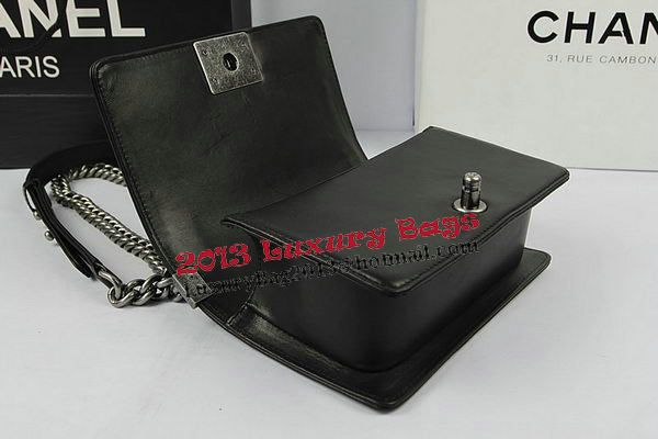 Chanel Boy Flap Shoulder Bags Black Original Lambskin Leather A67085 Silver Chanel Boy Flap Shoulder Bags Black Original Lambskin Leather A67085 Silver