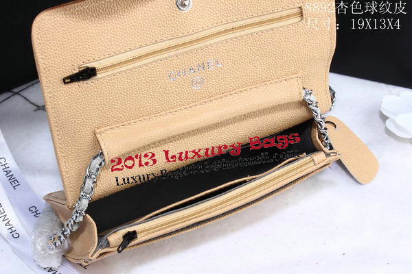 Chanel Cannage Pattern Leather Flap Shoulder Bag A8892 Apricot Chanel Cannage Pattern Leather Flap Shoulder Bag A8892 Apricot