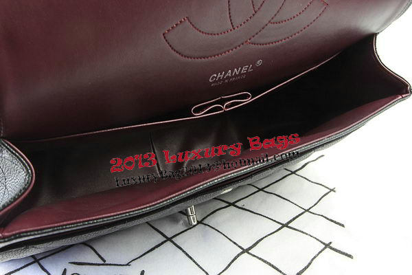 Chanel Classic Flap Bag Black Cannage Pattern CF1113 Silver Chanel Classic Flap Bag Black Cannage Pattern CF1113 Silver