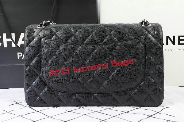 Chanel Classic Flap Bag Black Cannage Pattern CF1113 Silver Chanel Classic Flap Bag Black Cannage Pattern CF1113 Silver